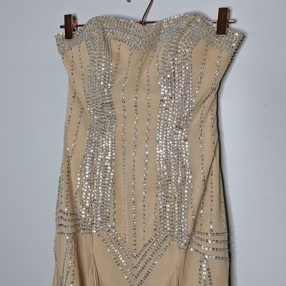 Vintage Landa cream beaded sequin prom evening special occasion dress 4 - Picture 3 of 15